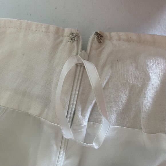 Camille le‎ Vie Linen Black And White A Line Embroidered Skirt Womens Size 8 - Picture 8 of 13